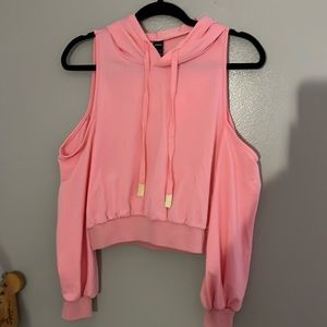 pink hoodie